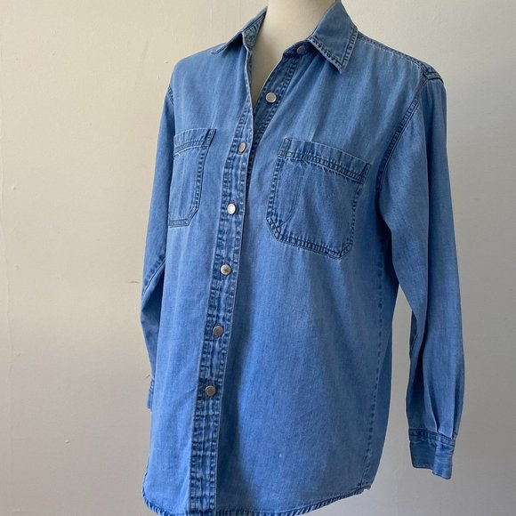 St. John's Bay Denim Collection Button-Up Shirt size S - Picture 6 of 16
